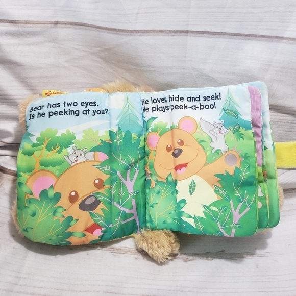 Soft Play Teddy Bear Plush Stuffed Animal Book With Bell Rattle Crinkle Tail 8" - Picture 6 of 10
